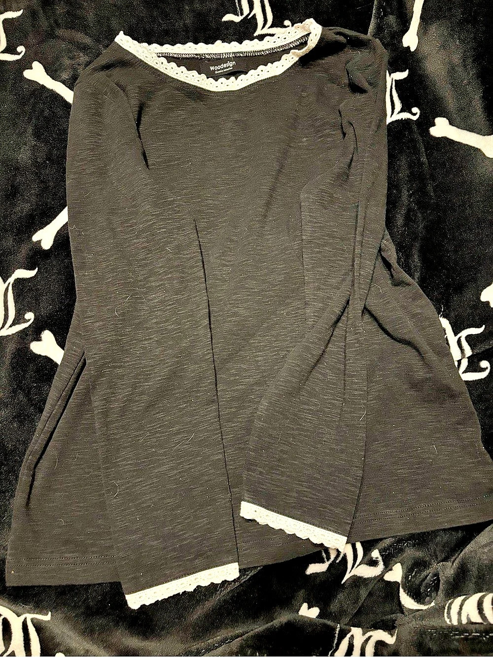 Black long sleeve with lace trim